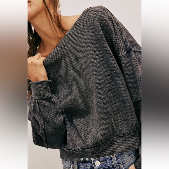 We The Free Sweaters - We The Free Ife Pullover Black Relaxed Fit Long Sleeves Womens Size Large